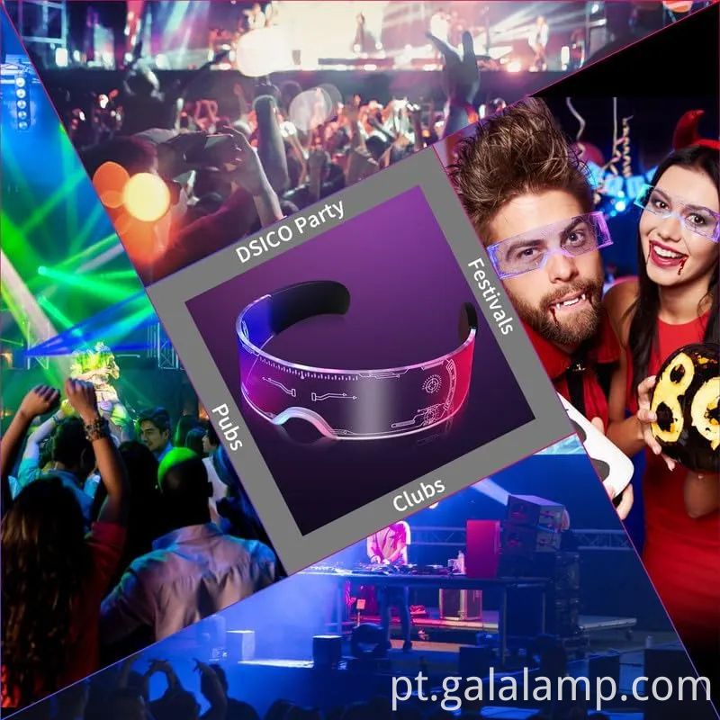 Óculos coloridos de visão noturna led